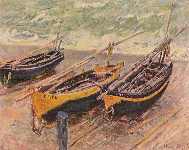 Claude Monet Three Fishing Boats China oil painting art
